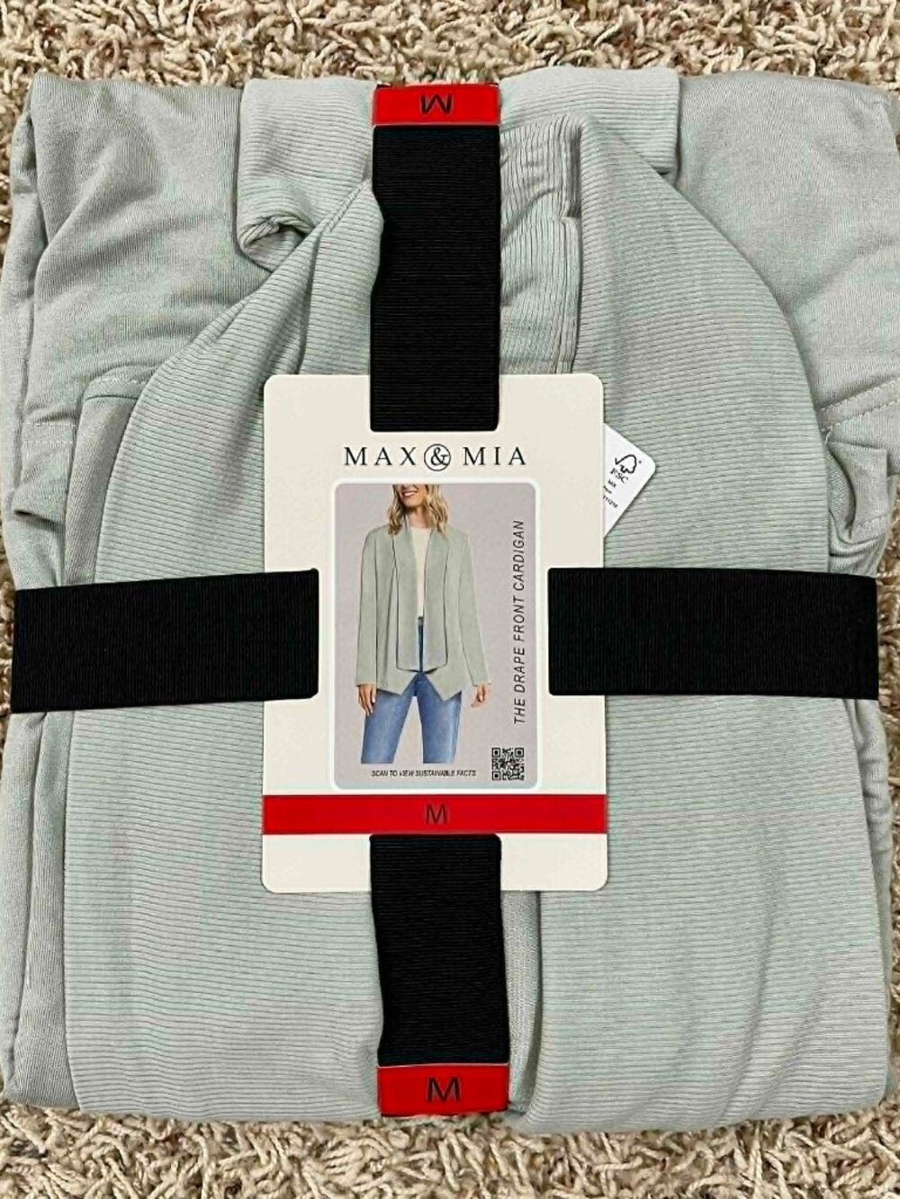 Max & Mia Women’s Open Front Drape Cardigan with Pocket Light Olive, Size Medium